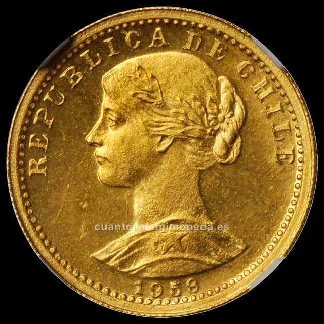 Imagen orientativa: 20 pesos de oro Chile 1926-1980 («dos cóndores»)