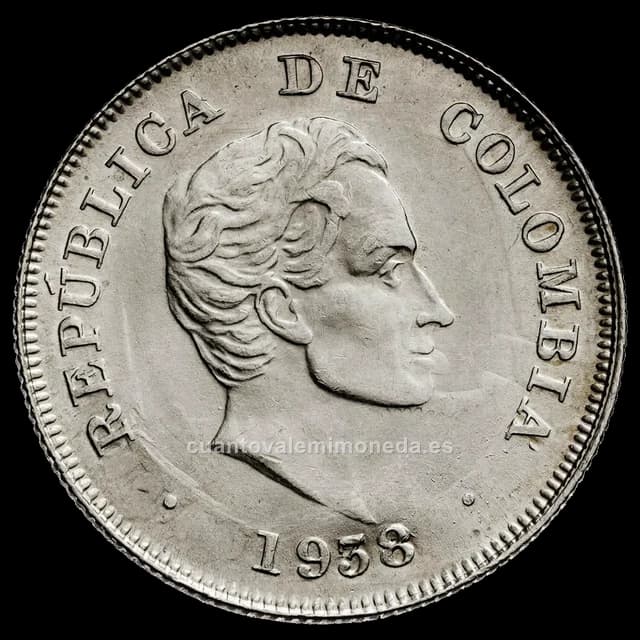 Imagen orientativa: 20 centavos Simón Bolívar 1911-1942 (plata 0,900)