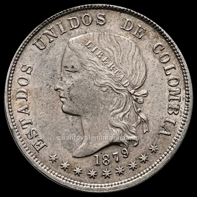 Imagen orientativa: 50 centavos Estados Unidos de Colombia 1872-1886 (Libertad)