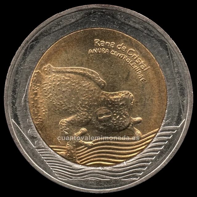 Imagen orientativa: 500 pesos Colombia 2012-presente (rana de cristal)