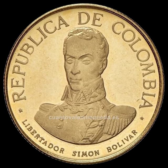 Imagen orientativa: 100 pesos de oro 1969 Sesquicentenario de la Campaña Libertadora (Boyacá)
