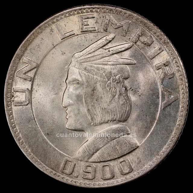Imagen orientativa: 1 lempira Honduras 1931-1937 (plata 900)