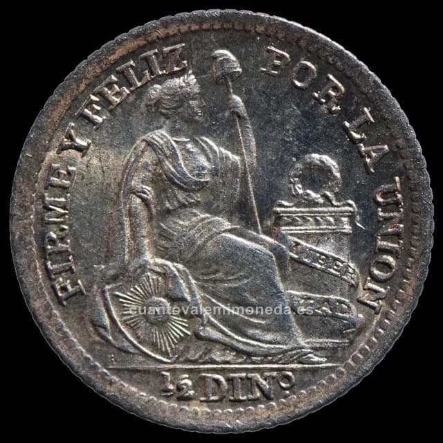 Imagen orientativa: 1/2 dinero Perú 1863-1917 (plata 900)