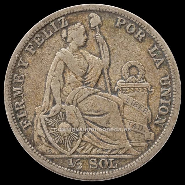 Imagen orientativa: 1/2 sol Perú 1922-1935 (plata 500)