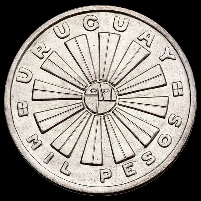 Imagen orientativa: 1000 pesos Uruguay 1969 (plata 900, FAO)