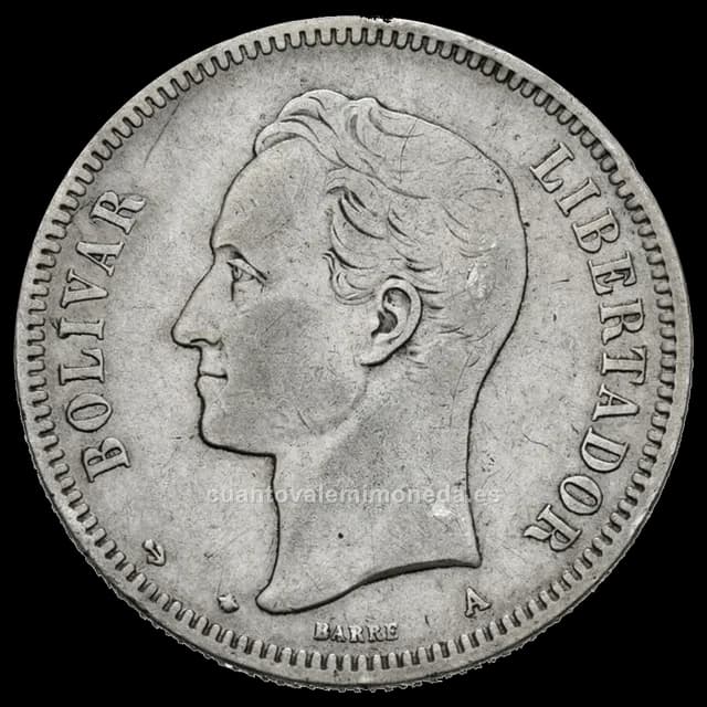 Imagen orientativa: 50 centavos Venezuela 1873-1876 (plata, «medio venezolano»)