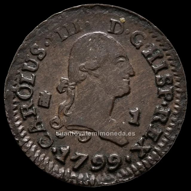 Imagen orientativa: 1 maravedí de Carlos IV, Segovia
