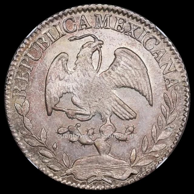 Imagen orientativa: 4 reales 1825-1870, gorro frigio (República)