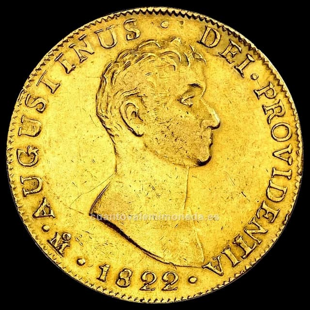 Imagen orientativa: 8 escudos de oro 1822-1823, Agustín I (Iturbide)