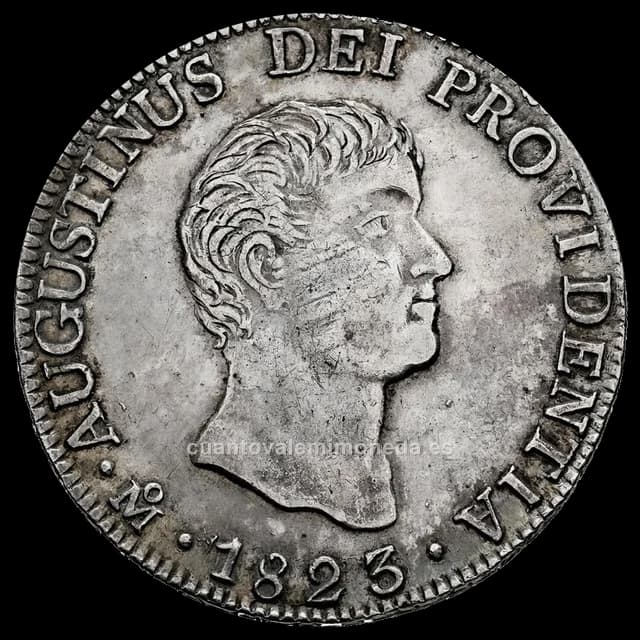 Imagen orientativa: 8 reales 1822-1823, Agustín I (Iturbide), Primer Imperio