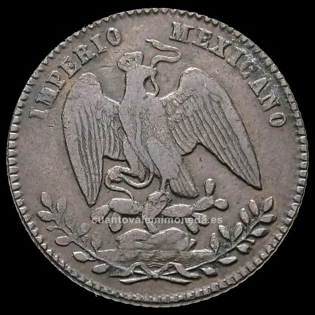 Imagen orientativa: 1 centavo 1864, Maximiliano I (cobre)