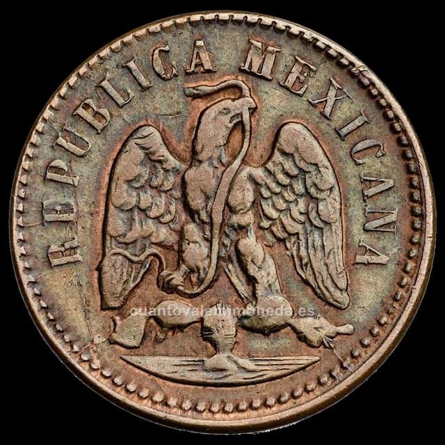 Imagen orientativa: 1 centavo 1869-1897, águila (cobre)