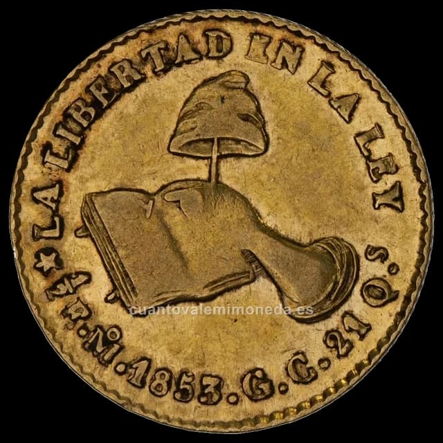 Imagen orientativa: 1/2 escudo de oro 1825-1870 (República)