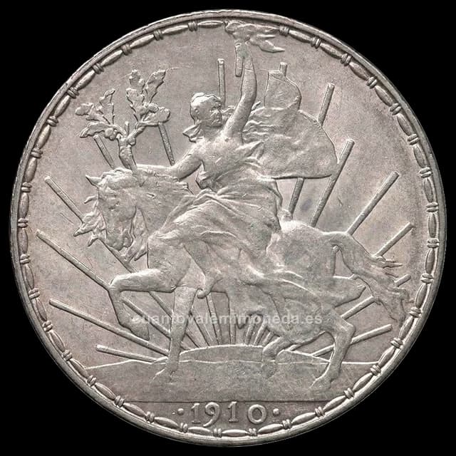 Imagen orientativa: 1 peso 1910-1914, «Caballito» (plata 0,903)