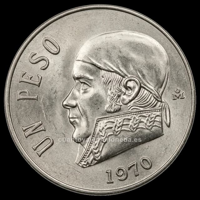 Imagen orientativa: 1 peso 1970-1983, Morelos (cuproníquel)