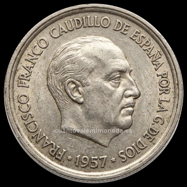 Imagen orientativa: 50 pesetas 1957, estrellas 19*68 y 19*69 (muy raras)