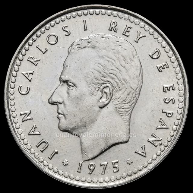 Imagen orientativa: 1 peseta acuñada en cospel de níquel (error, 1975 y 1980)