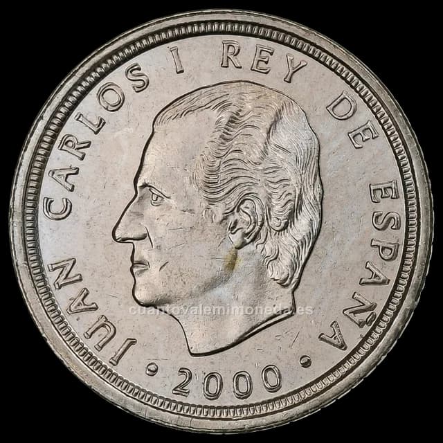 Imagen orientativa: 10 pesetas 1998-2000 (rey y escudo, gráfila de piñones)