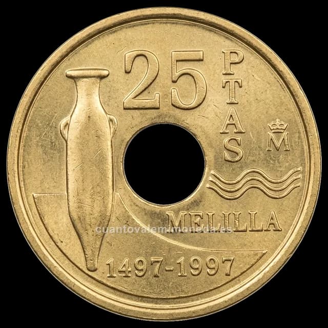 Imagen orientativa: 25 pesetas 1997, Melilla