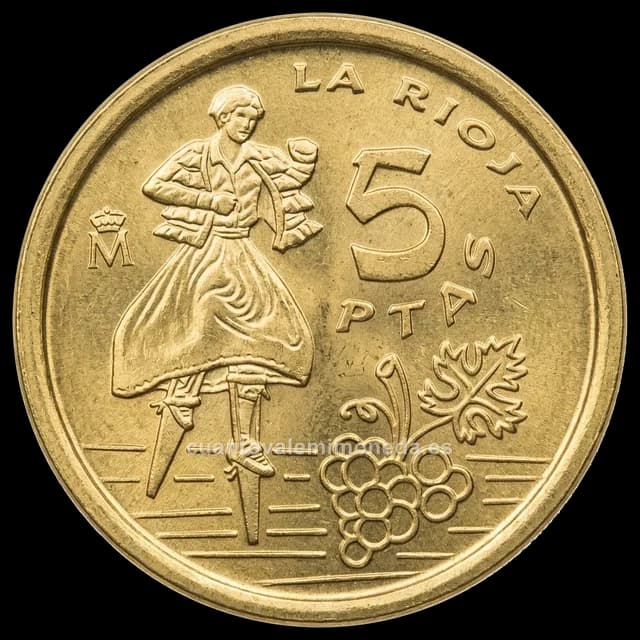 Imagen orientativa: 5 pesetas 1996, La Rioja