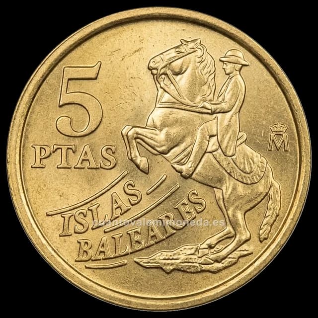 Imagen orientativa: 5 pesetas 1997, Islas Baleares (Menorca)