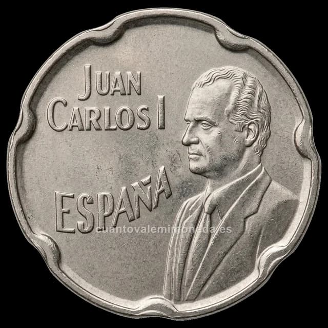 Imagen orientativa: 50 pesetas 1990 Expo 92, error del pantógrafo (busto y esfera mayores)