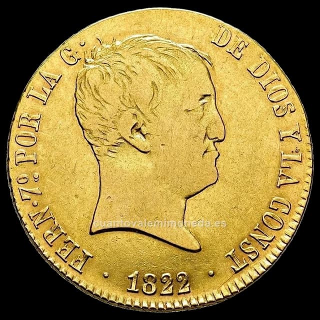 Imagen orientativa: 160 reales de oro de Fernando VII, Madrid 1822