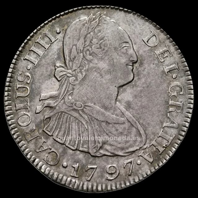 Imagen orientativa: 2 reales de Carlos IV, cecas americanas (México, Lima, Potosí, Guatemala y Santiago)