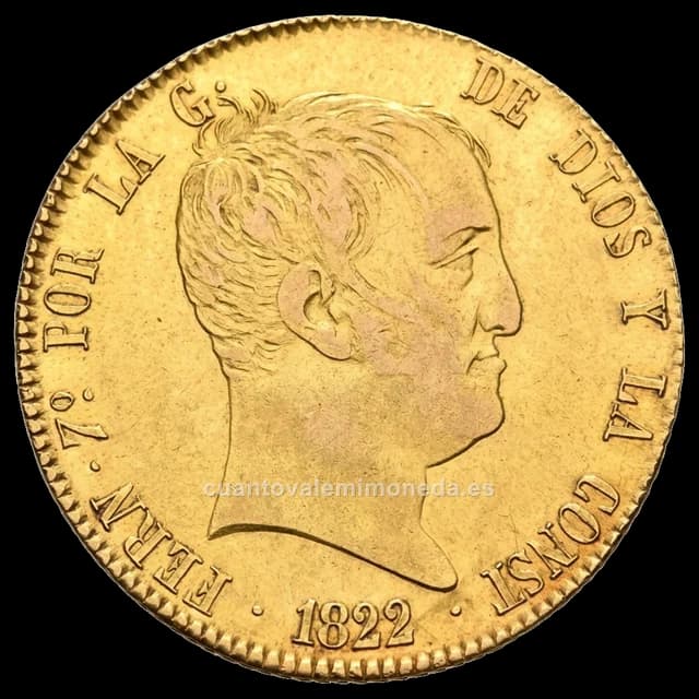 Imagen orientativa: 320 reales (onza) de oro de Fernando VII, Madrid (1822-1823)