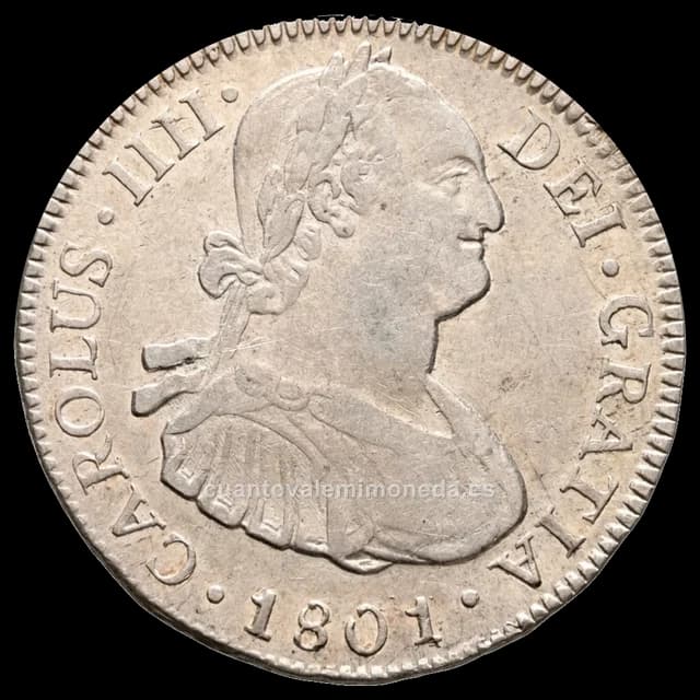 Imagen orientativa: 4 reales de Carlos IV, cecas americanas (Potosí, México y Guatemala)