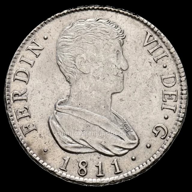 Imagen orientativa: 4 reales (medio duro) de Valencia, Fernando VII (1810-1811)