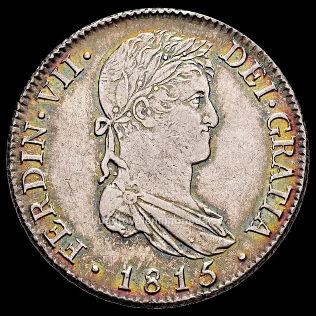 Imagen orientativa: 4 reales (medio duro) de Fernando VII, Cádiz, Sevilla, Madrid y cecas americanas (1809-1830)