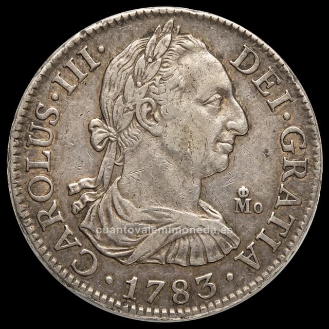 Imagen orientativa: 8 reales de Carlos III, Santiago de Chile (1773-1788)