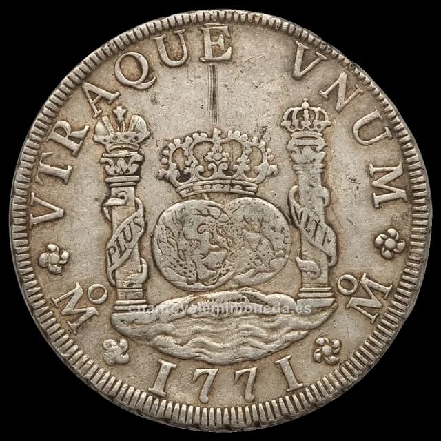 Imagen orientativa: 8 reales columnario de Fernando VI, ceca de México (1747-1759)