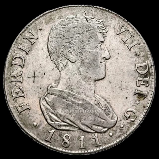Imagen orientativa: 8 reales de Valencia, Fernando VII (1809-1811)