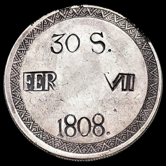 Imagen orientativa: 30 sous (sueldos) de Mallorca, Fernando VII (1808)